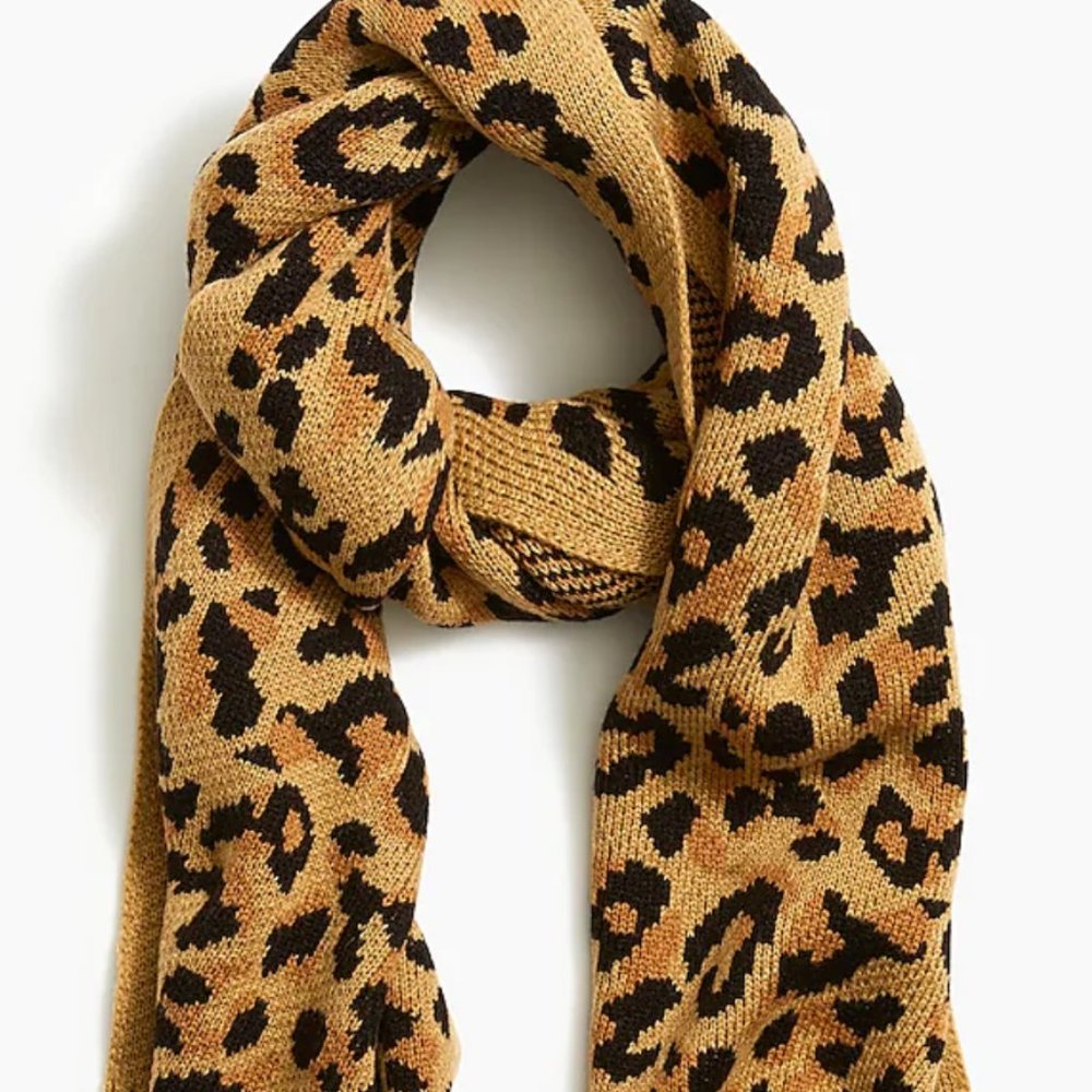 NWT JCrew Leopard Scarf 72"L x 12"W
